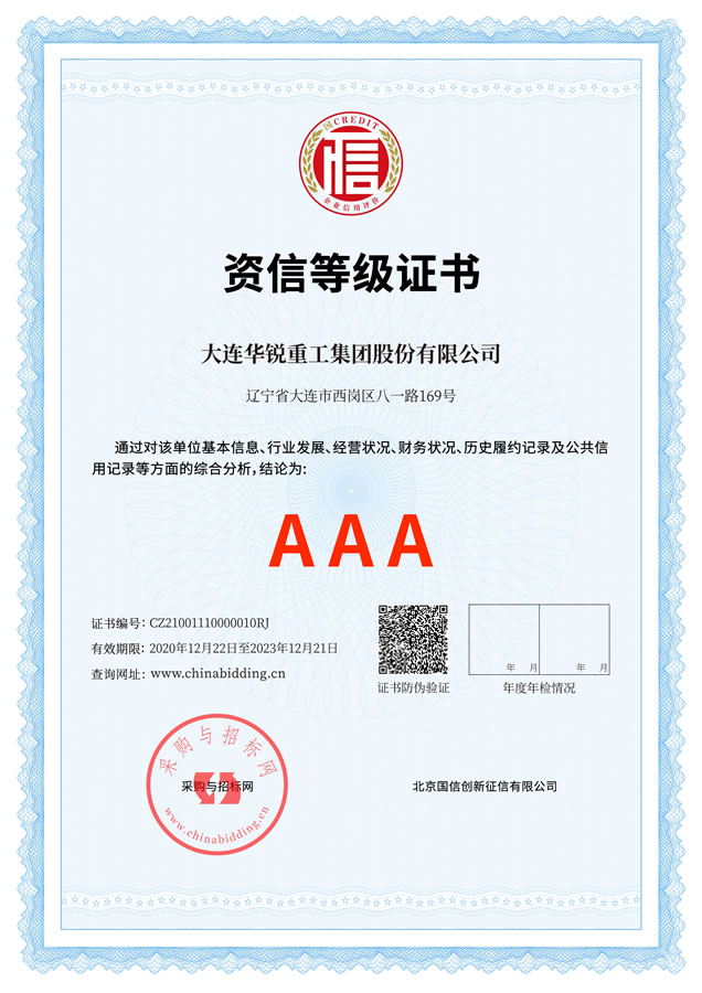 Asset credit rating AAA certificate